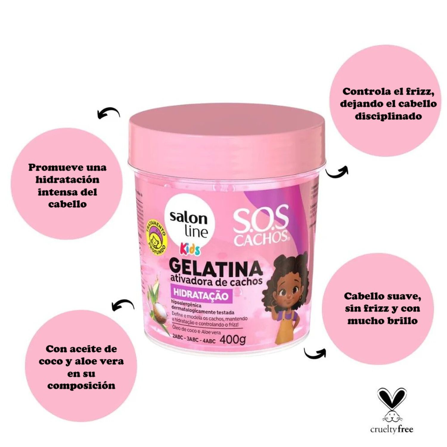 Sos Cachos Gel Hidratacion Kids 400 G Salon Line image number 3.0