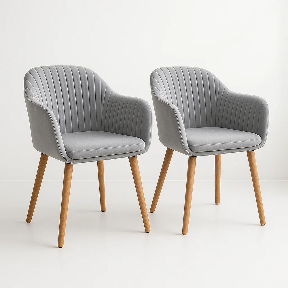 Pack De 2 Butacas Sitiales Poltronas Diamante Terciopelo - Gris image number 0.0