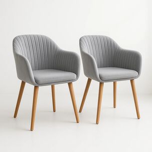 Pack De 2 Butacas Sitiales Poltronas Diamante Terciopelo - Gris