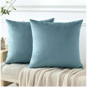 Pack De 02 Fundas De Coj&iacute;n De Terciopelo Suave 45x45 Mod18