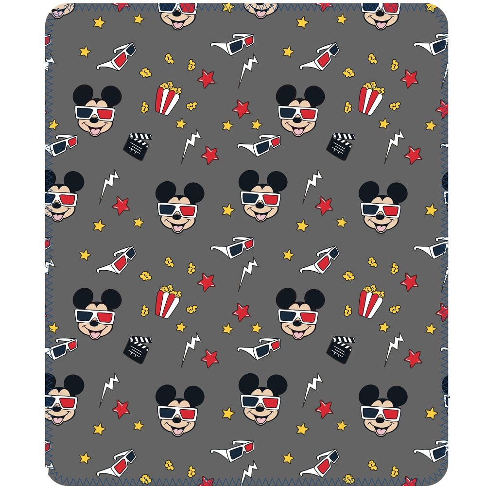 Frazada Infantil Ni&ntilde;o Dise&ntilde;o Animado 127x152 Manta Mantitas Mickey Gris image number 0.0
