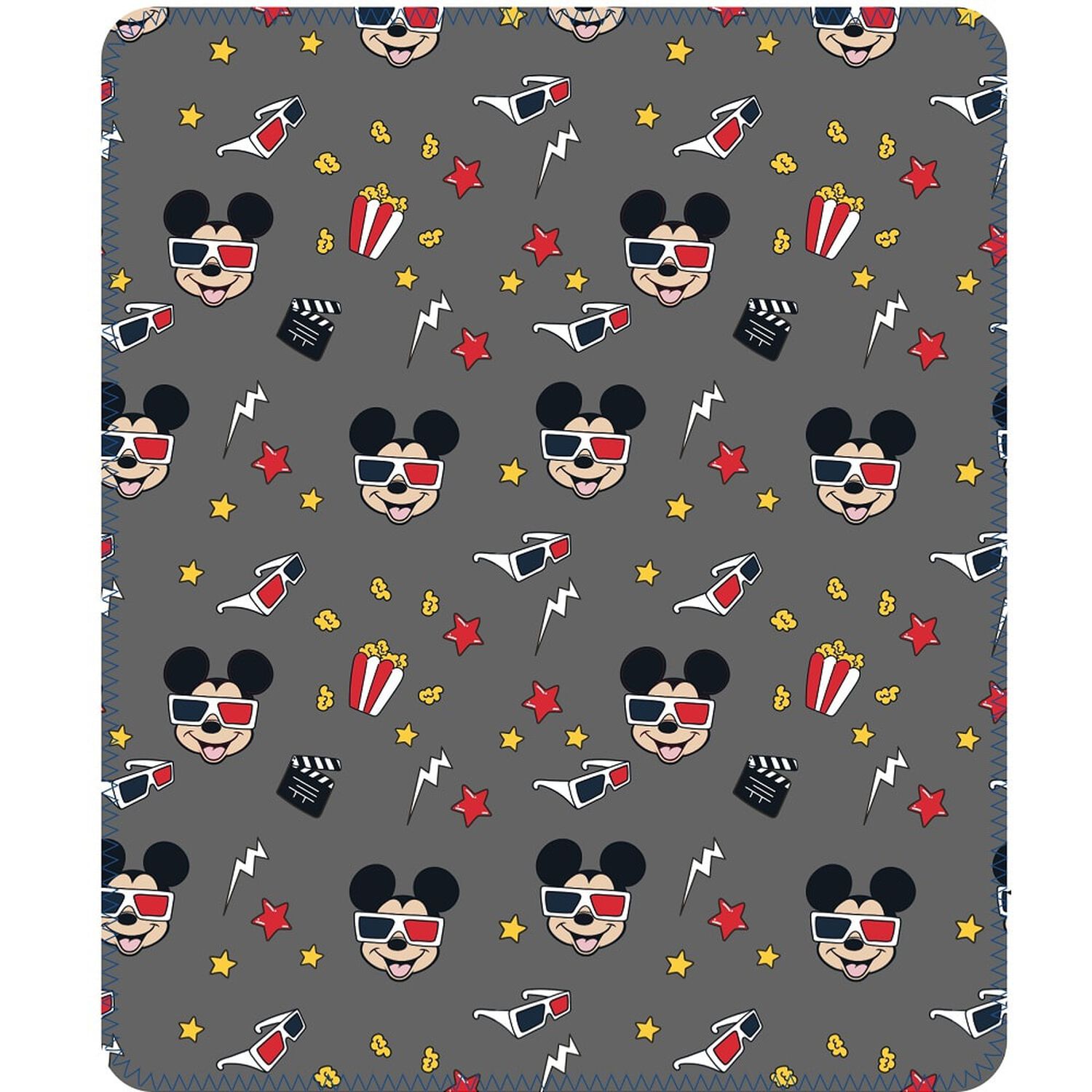 Frazada Infantil Ni&ntilde;o Dise&ntilde;o Animado 127x152 Manta Mantitas Mickey Gris image number 0.0