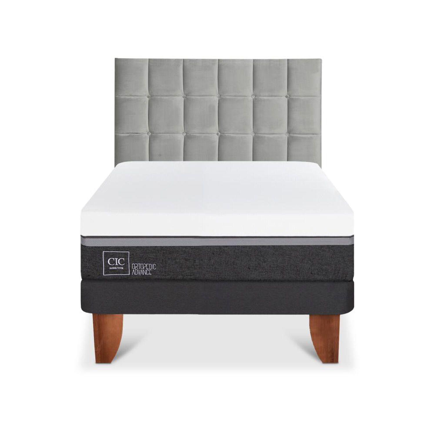 Cama Europea Cic Ortopedic Advance / 1.5 Plazas / Base Normal + Respaldo image number 0.0