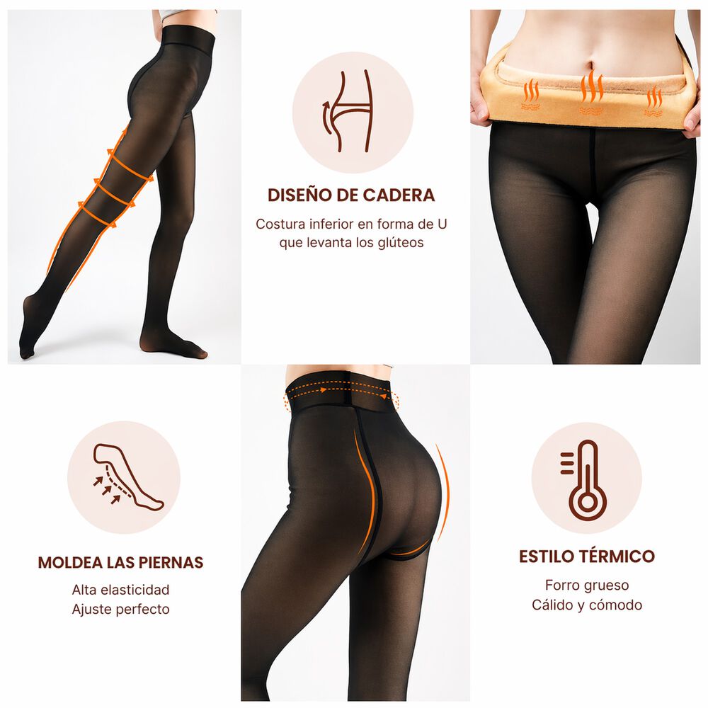 Panty Y Calza Chiporro Efecto Piel !tallas Grandes!! image number 4.0