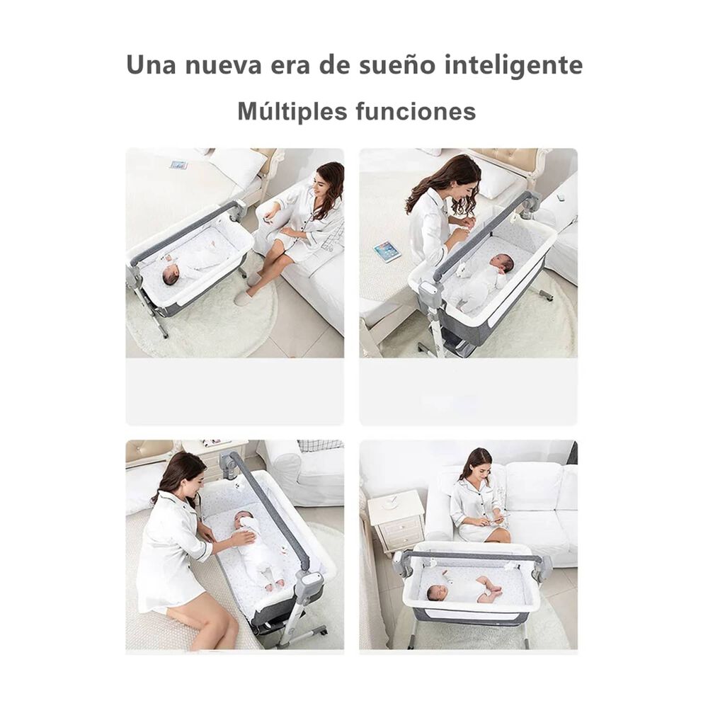 Cuna Colecho Mecedora El&eacute;ctrica Gris Lubabycas image number 7.0