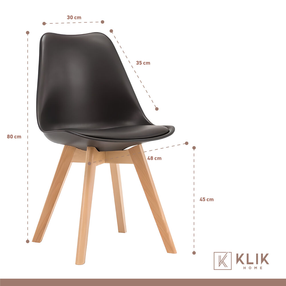 Comedor Mesa Eames Vidrio 100 Cm + 4 Sillas Tulip Negras image number 5.0