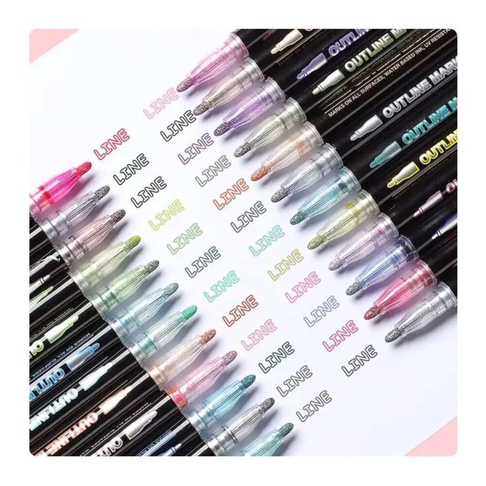 Marcadores Acrilicos 36 Pcs Outline Plumones Punta Fina image number 1.0