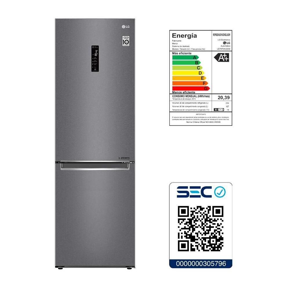 Refrigerador Bottom Freezer LG LB37MPGK / No Frost / 341 Litros image number 7.0