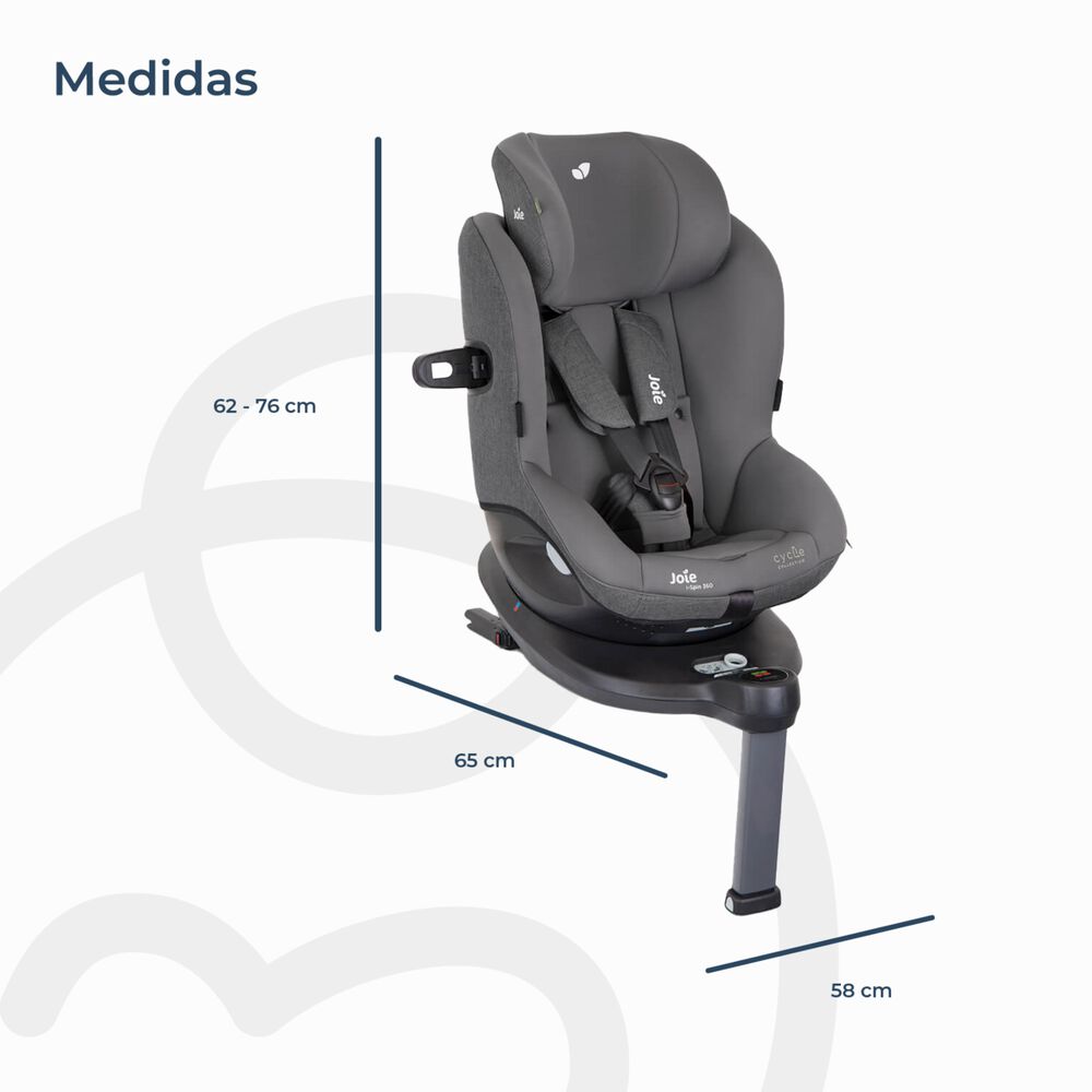 Silla De Auto Giratoria I-spin 360 Shell Gray Joie image number 10.0
