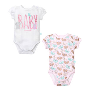 Set 2 Bodys Manga Corta Blanco Mariposa Ni&ntilde;a