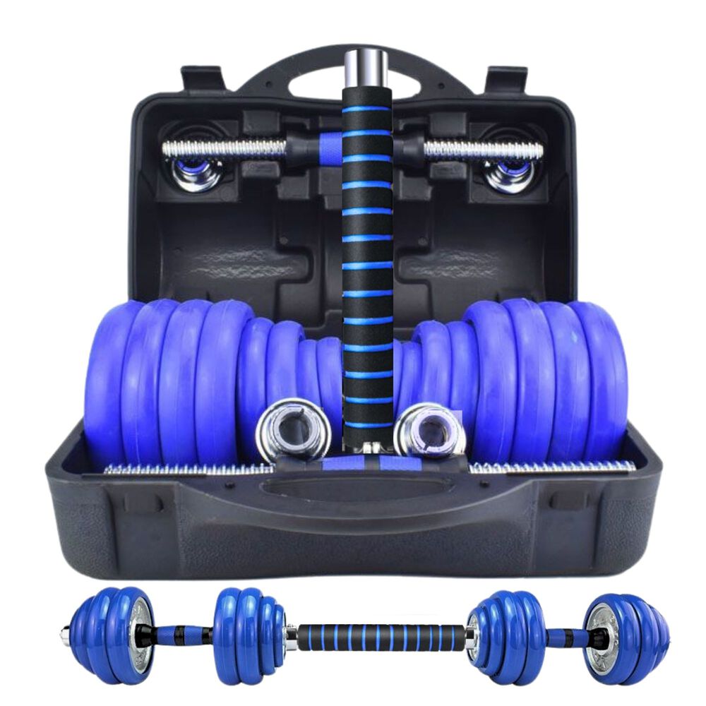 Set Mancuernas De Metal Cromadas 30 Kg Con Barra image number 2.0