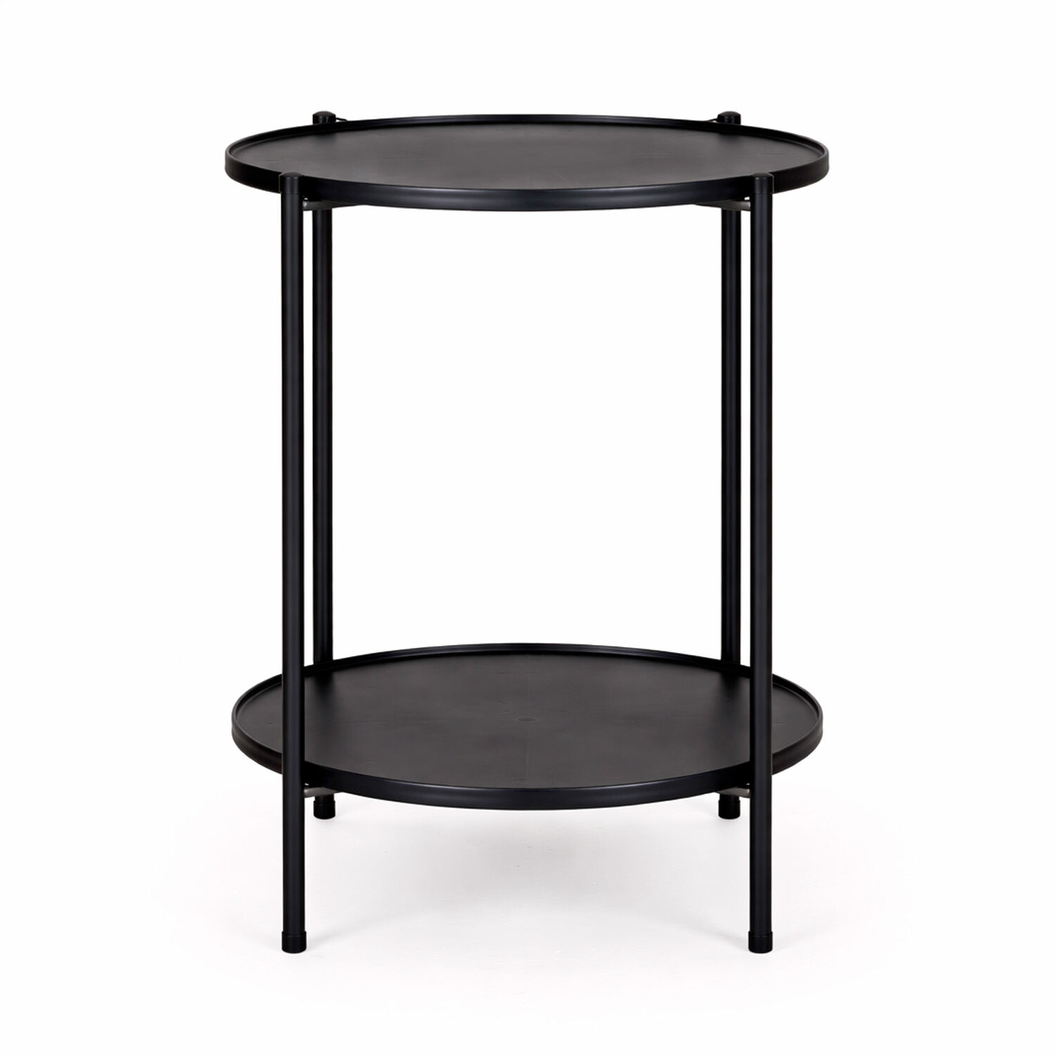 Mesa Lateral Met&aacute;lica Con Repisa 57x43x43 Cm Negro image number 5.0