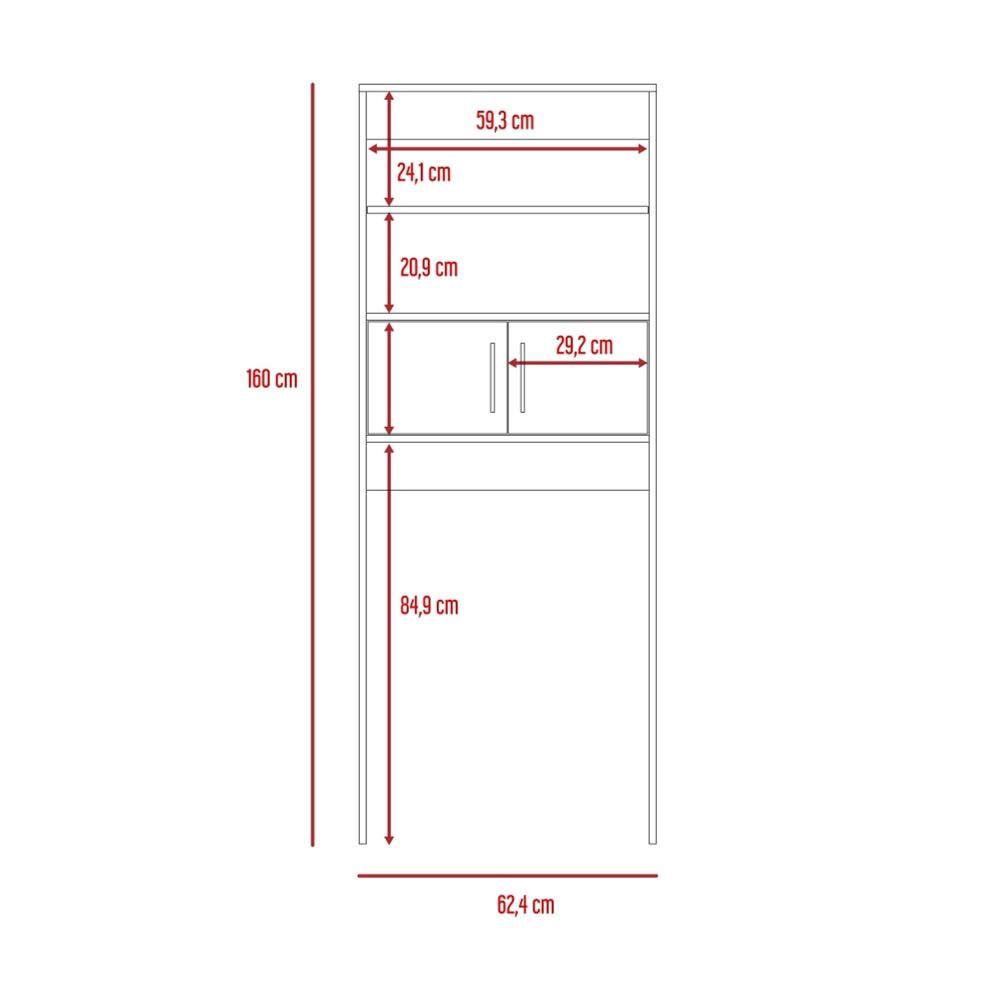 Estante Wc 2 Puertas 3 Repisa Fm-008b Blanco Y Caf&eacute; Claro image number 9.0