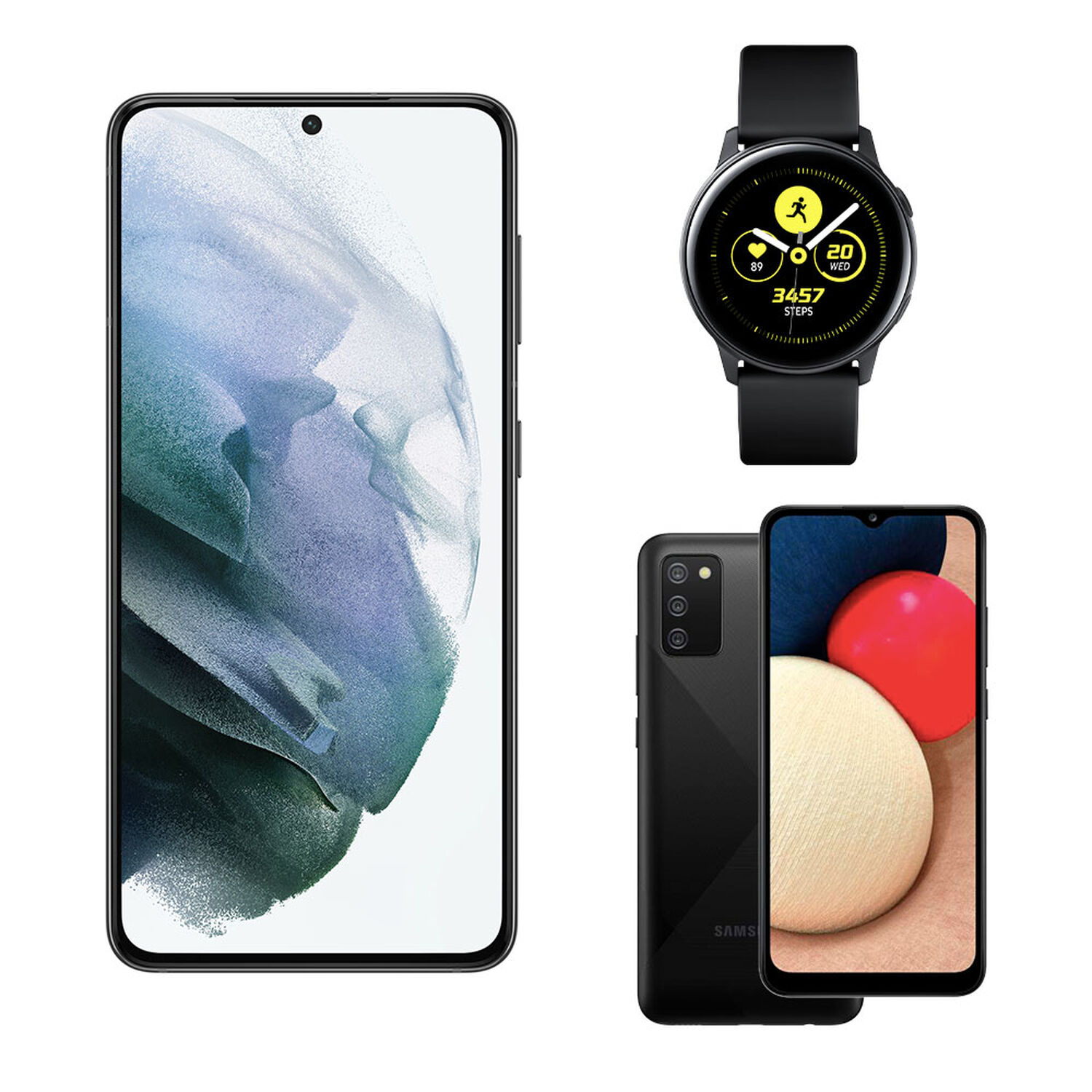 Smartphone Samsung S21 + Galaxy Active Black + Smartphone Samsung A02 image number 0.0
