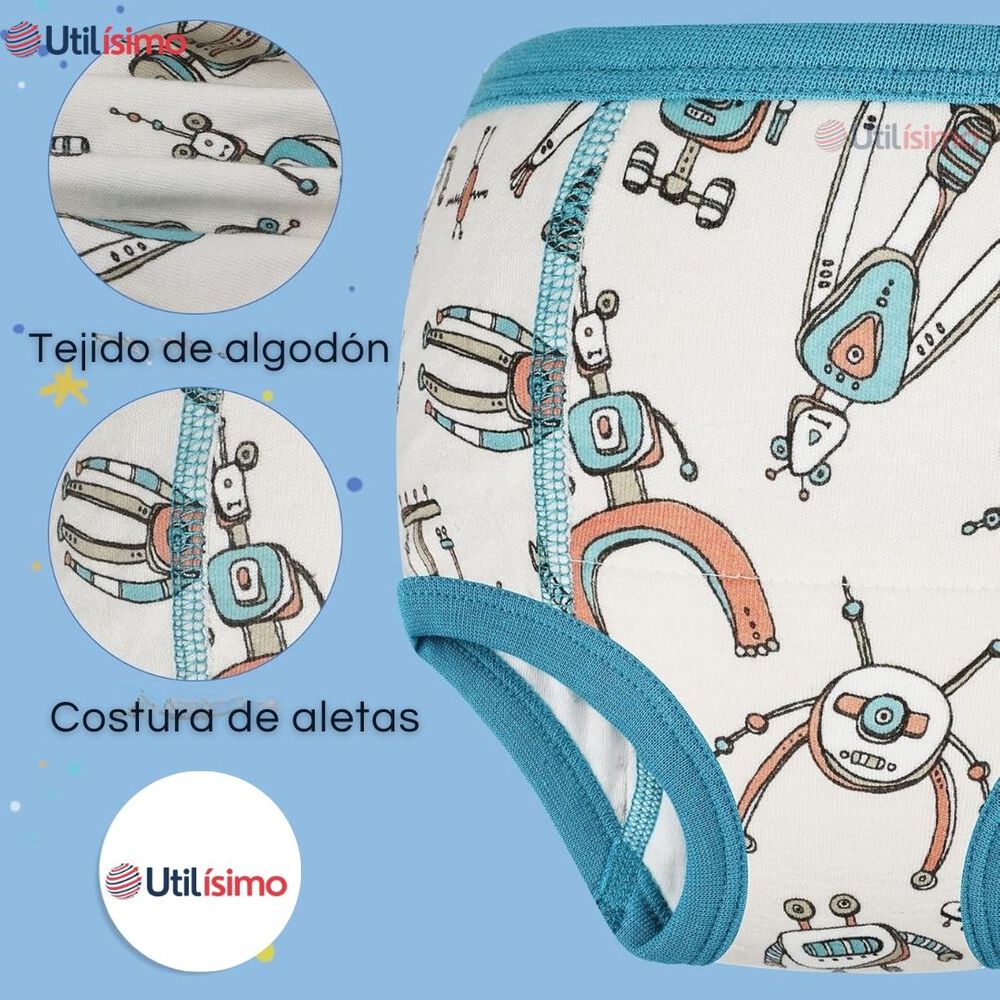Pack 6 Calzón Calzoncillo Entrenamiento Algodón Absorbente Transpirable Cintura Elástica image number 7.0