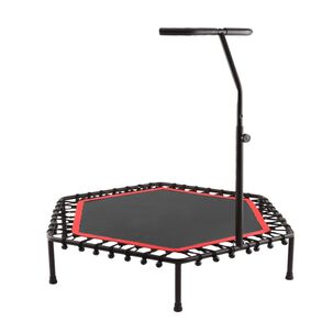 Trampolin Fitness Hexagonal Con Mango Soporte 115cm Rojo