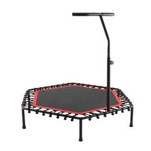 Trampolin Fitness Hexagonal Con Mango Soporte 115cm Rojo