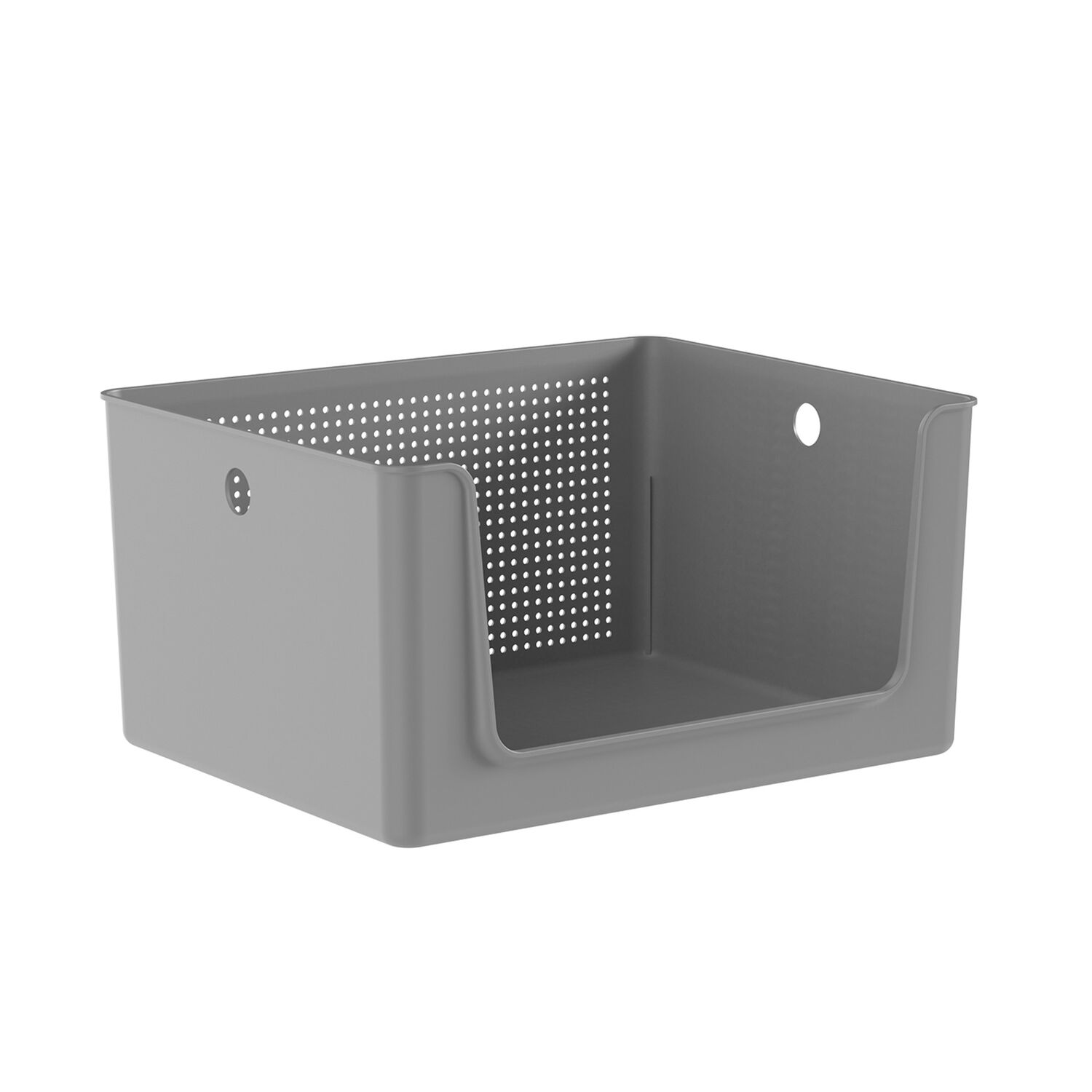Canasto Organizador Con Apertura Frontal 16 Litros Flow Gris image number 1.0