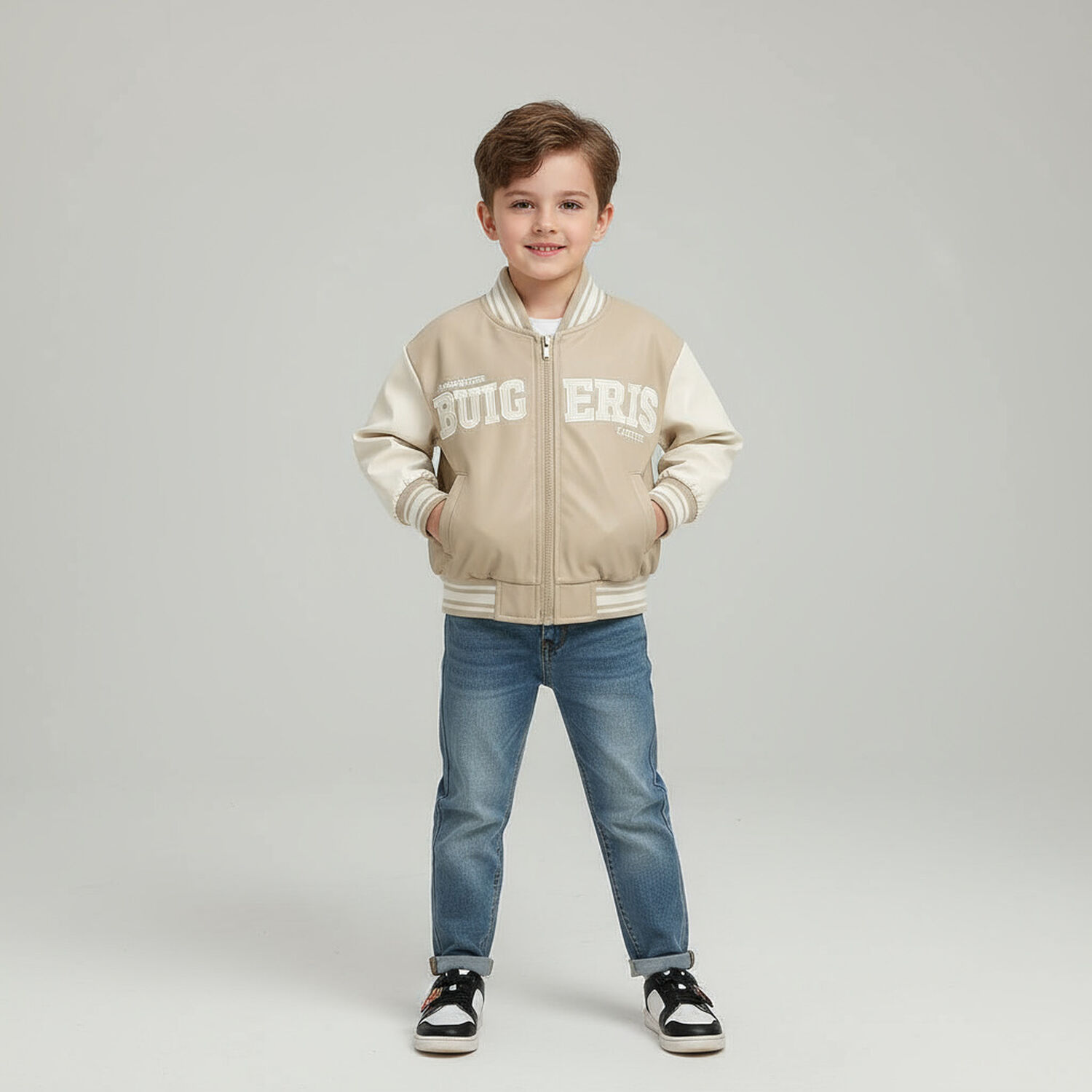 Chaqueta Bomber Ni&ntilde;o Ecocuero Italy Infantil image number 0.0