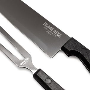 Set Cuchillo 32 Cm Con Tenedor 28 Cm Black Bull Asado Cocina