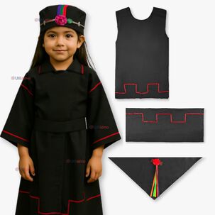 Traje Vestido Mapuche Ni&ntilde;a 4 A&ntilde;os Hasta Talla S Vestimenta T&iacute;pica