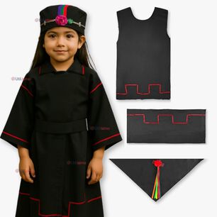 Traje Vestido Mapuche Ni&ntilde;a 4 A&ntilde;os Hasta Talla S Vestimenta T&iacute;pica