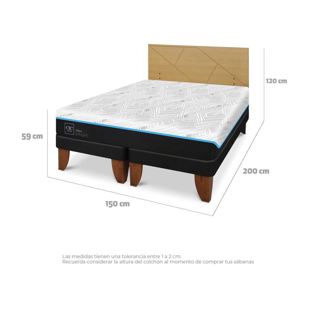 Cama Europea Cic Green Infinity / 2 Plazas / Base Dividida + Respaldo image number 5.0