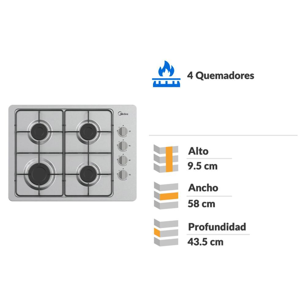 Encimera Midea MG60SL405 / 4 Quemadores image number 1.0