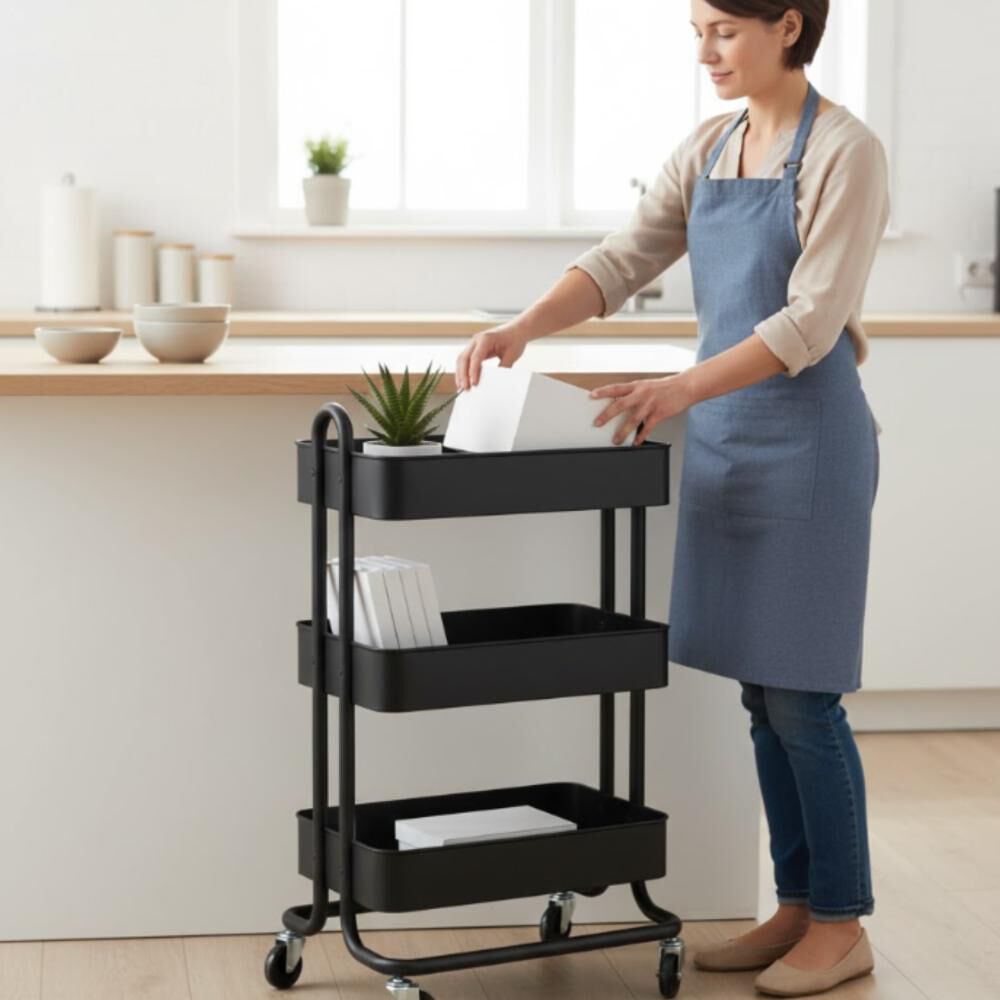 Carrito Carro Organizador Multiuso Con Ruedas Acero Multiuso image number 4.0