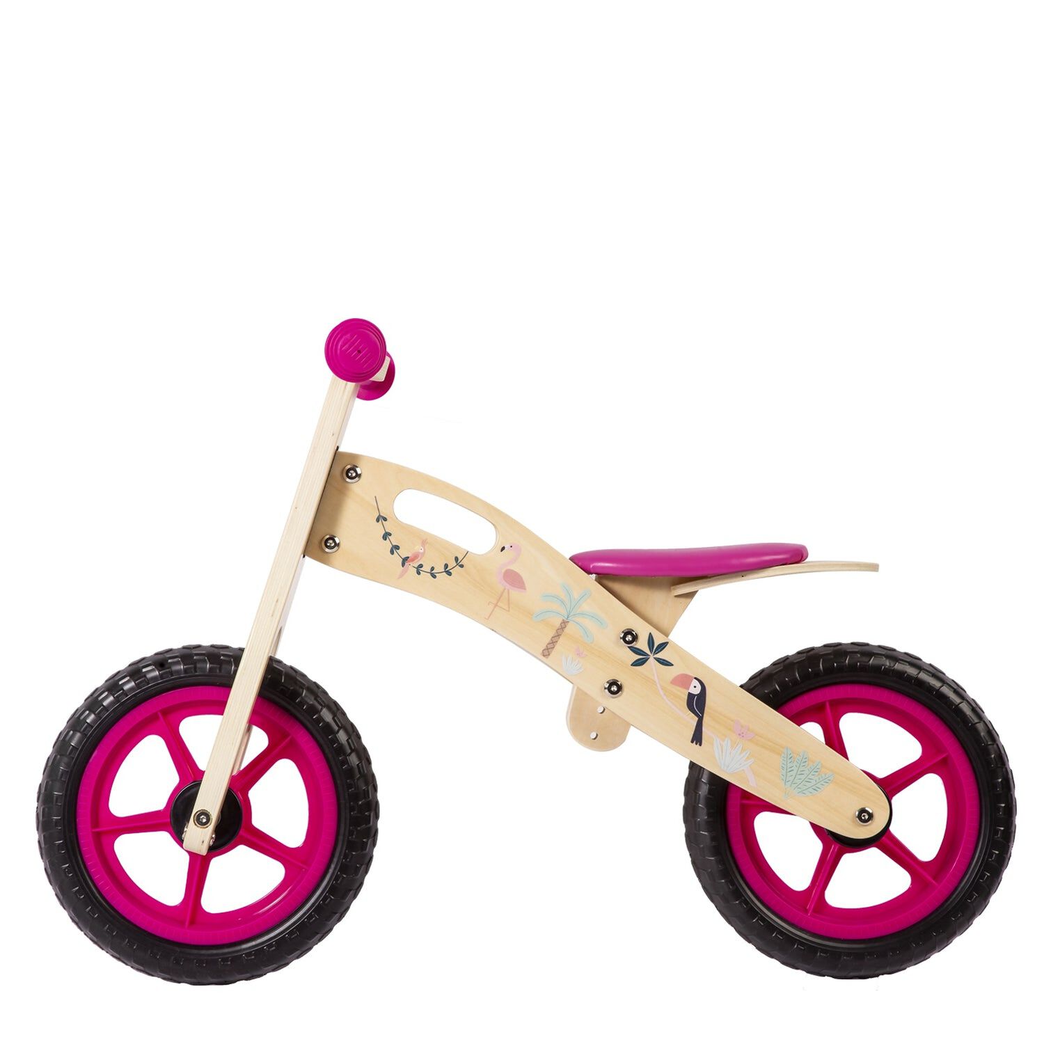 Bicicleta De Equilibrio Aprendizaje Madera Flamenco Rosa image number 2.0