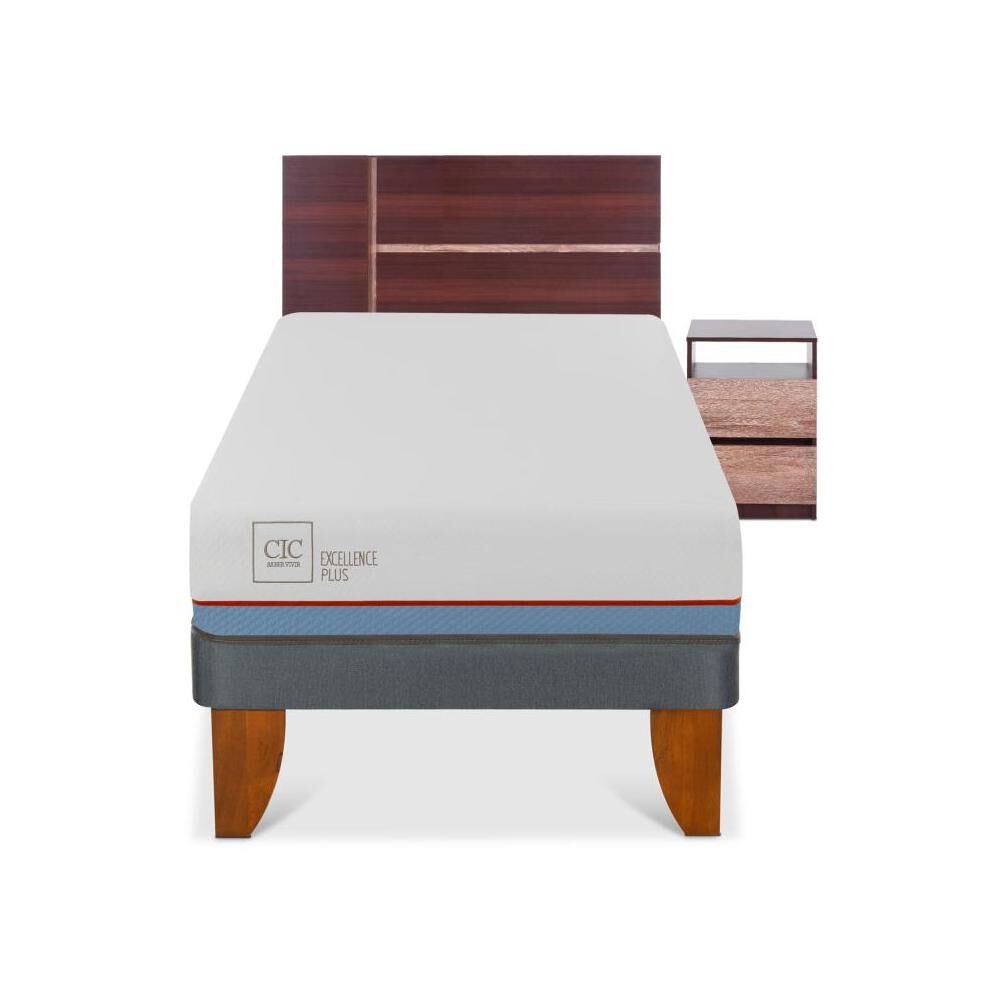 Cama Europea Cic Excellence Plus / 1 Plaza / Base Normal + Set De Maderas image number 0.0