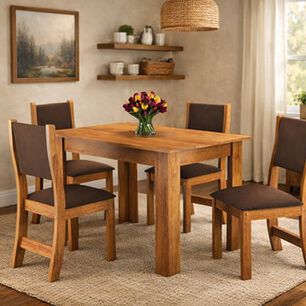 Juego De Comedor 4 Sillas Promesa Caf&eacute;