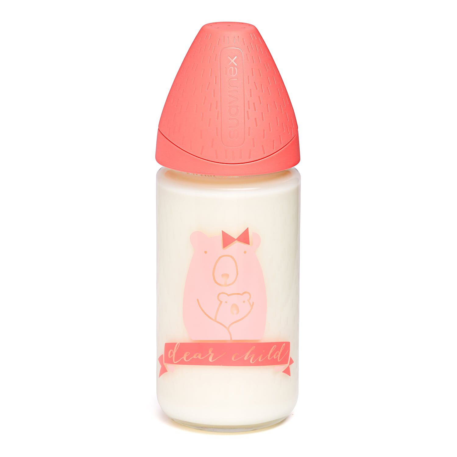 Mamadera Vidrio 240ml 3p + Funda Silicona Rosa image number 1.0