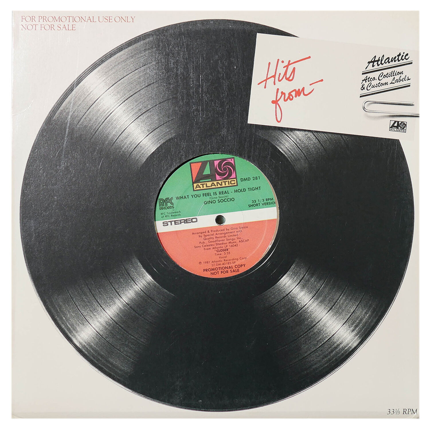 Gino Soccio - What You Feel Is Real - Hold Tight | 12" Maxi Single Usado image number 0.0