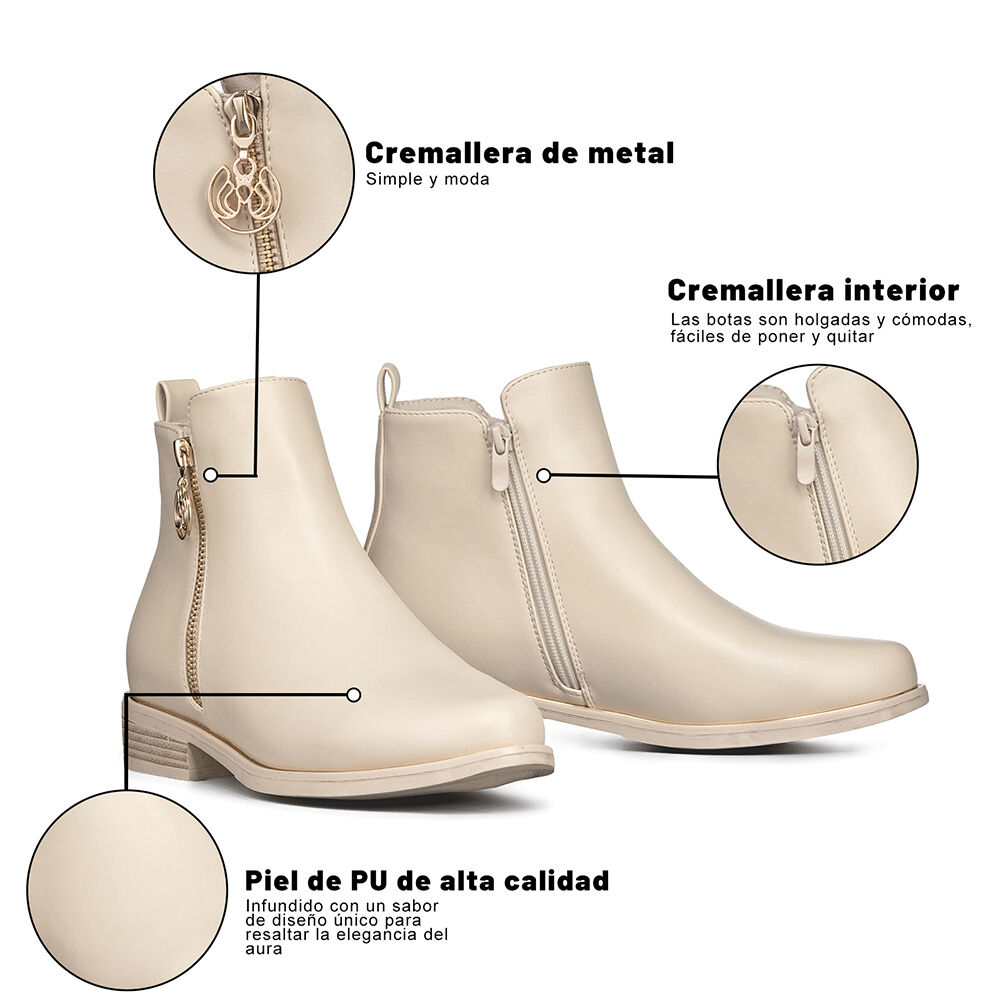 Botin Casual Mujer Eco Cuero Vintage Elegante Weide Zs68 image number 7.0