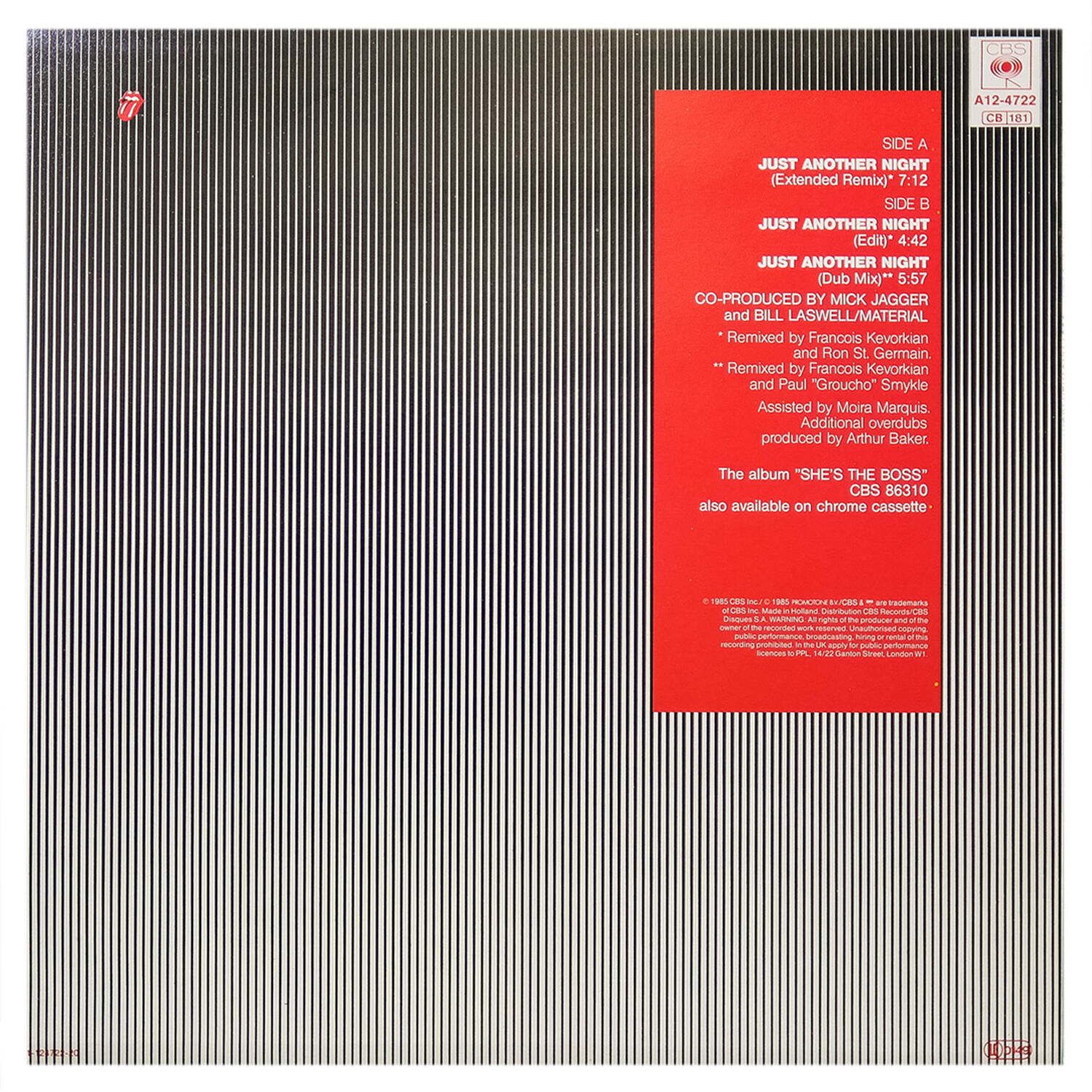 Mick Jagger - Just Another Night (extended) | 12" Maxi Single Usado image number 1.0