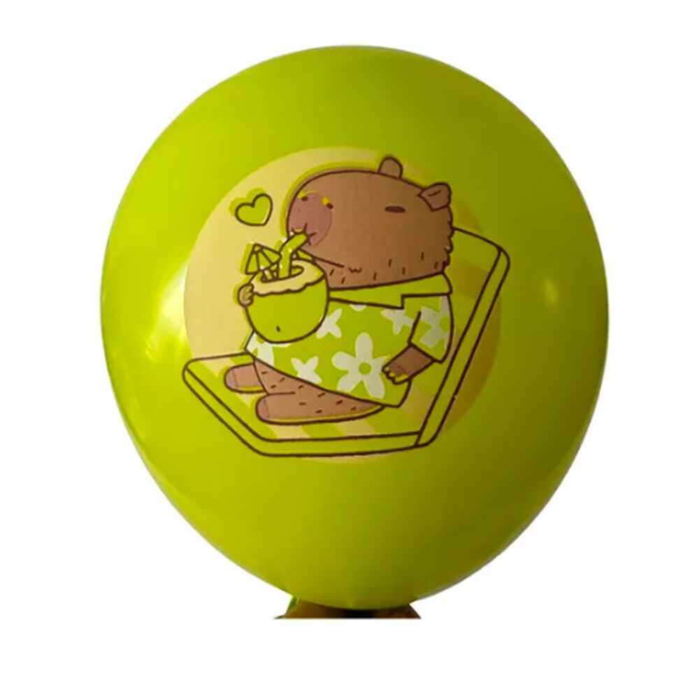 Pack 12 Globos Cumpleaños Diseño Capibara image number 2.0