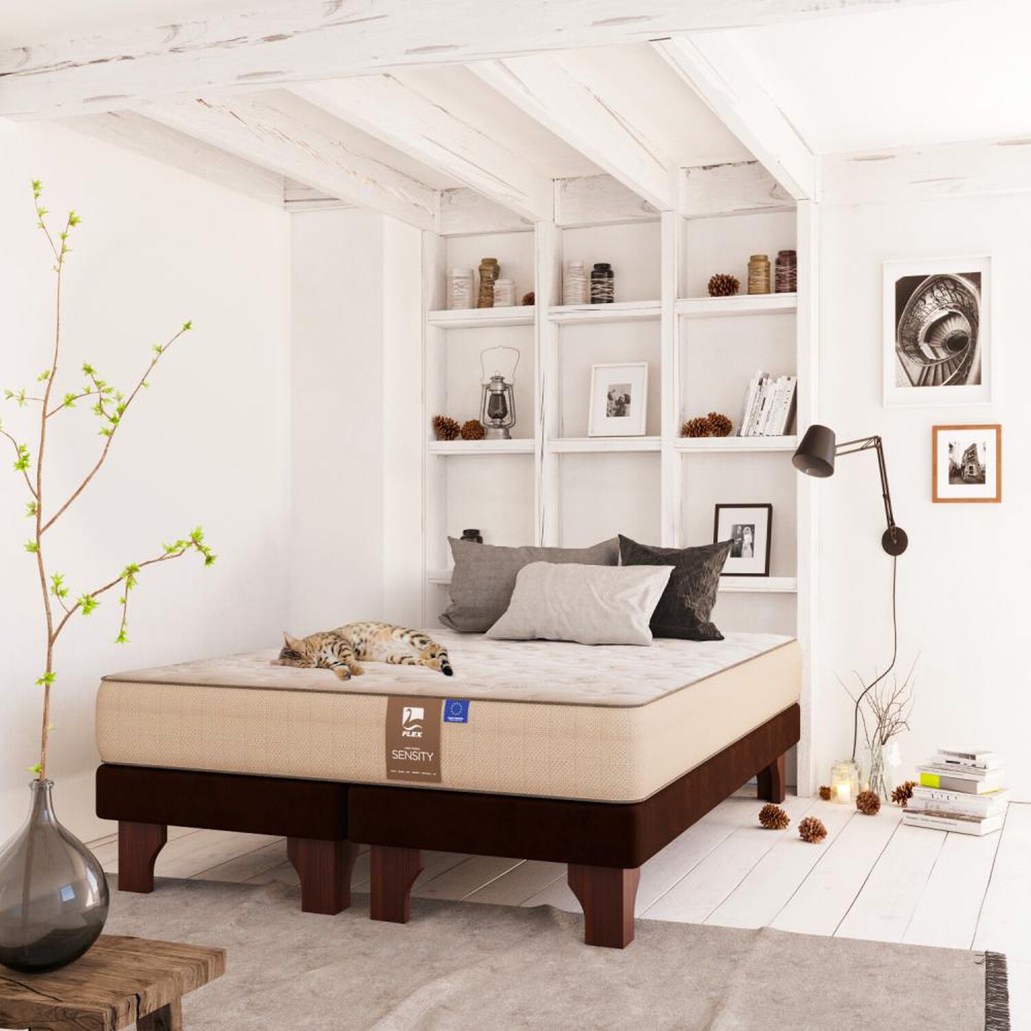 Cama Europea Flex Dual Sensity / 2 Plazas / Base Normal image number 5.0