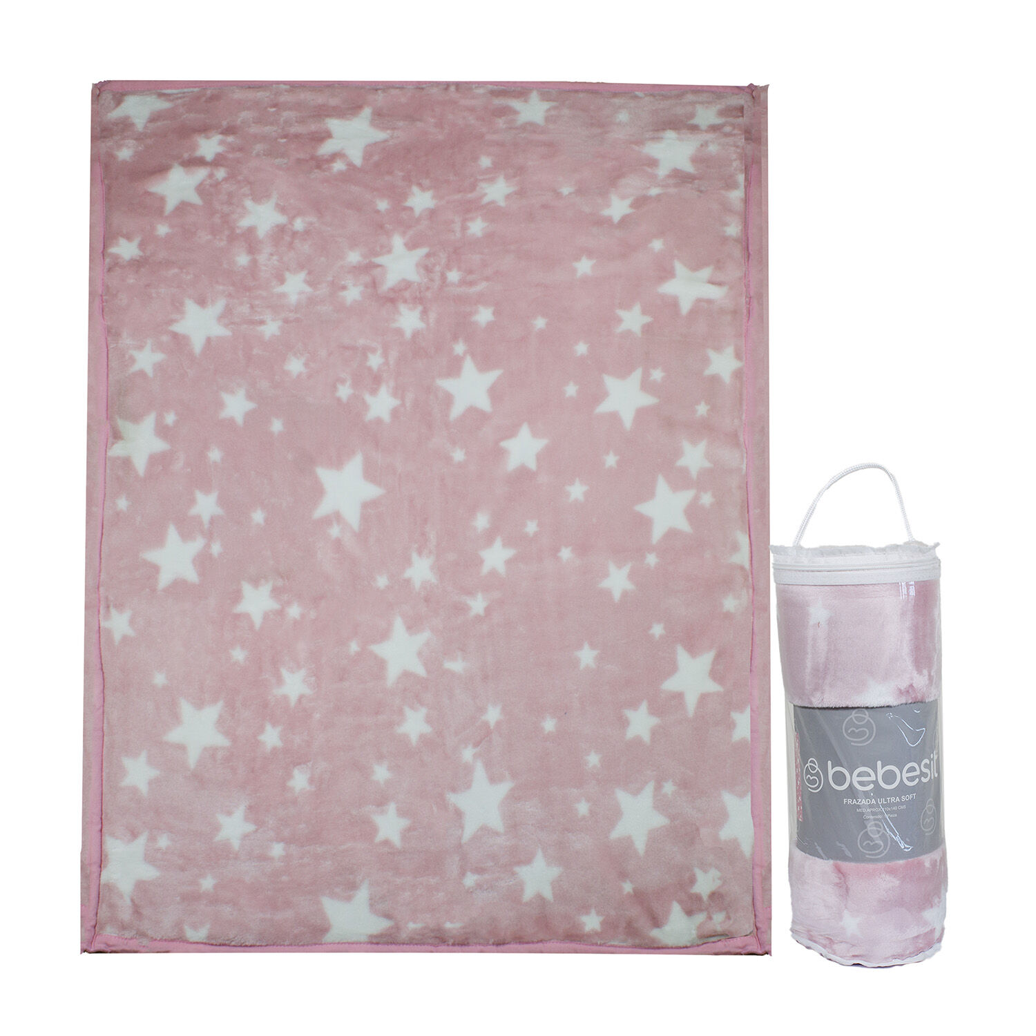 Frazada Ultra Soft Estrella 110x140cm Rosado Bebesit image number 0.0