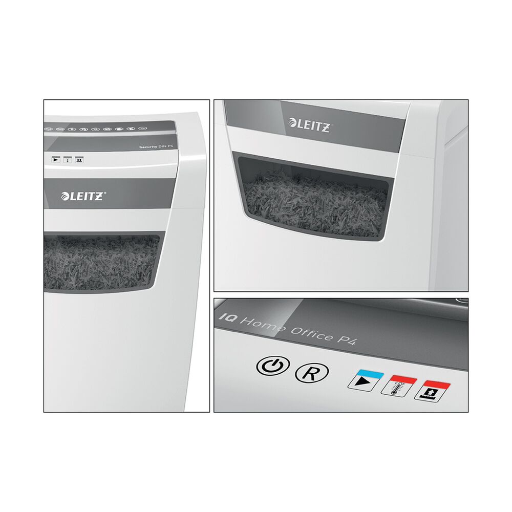 Trituradora De Papel Leitz Iq Home Office P4 Corte Confeti Capacidad 10 Hojas Papelero 23l image number 5.0