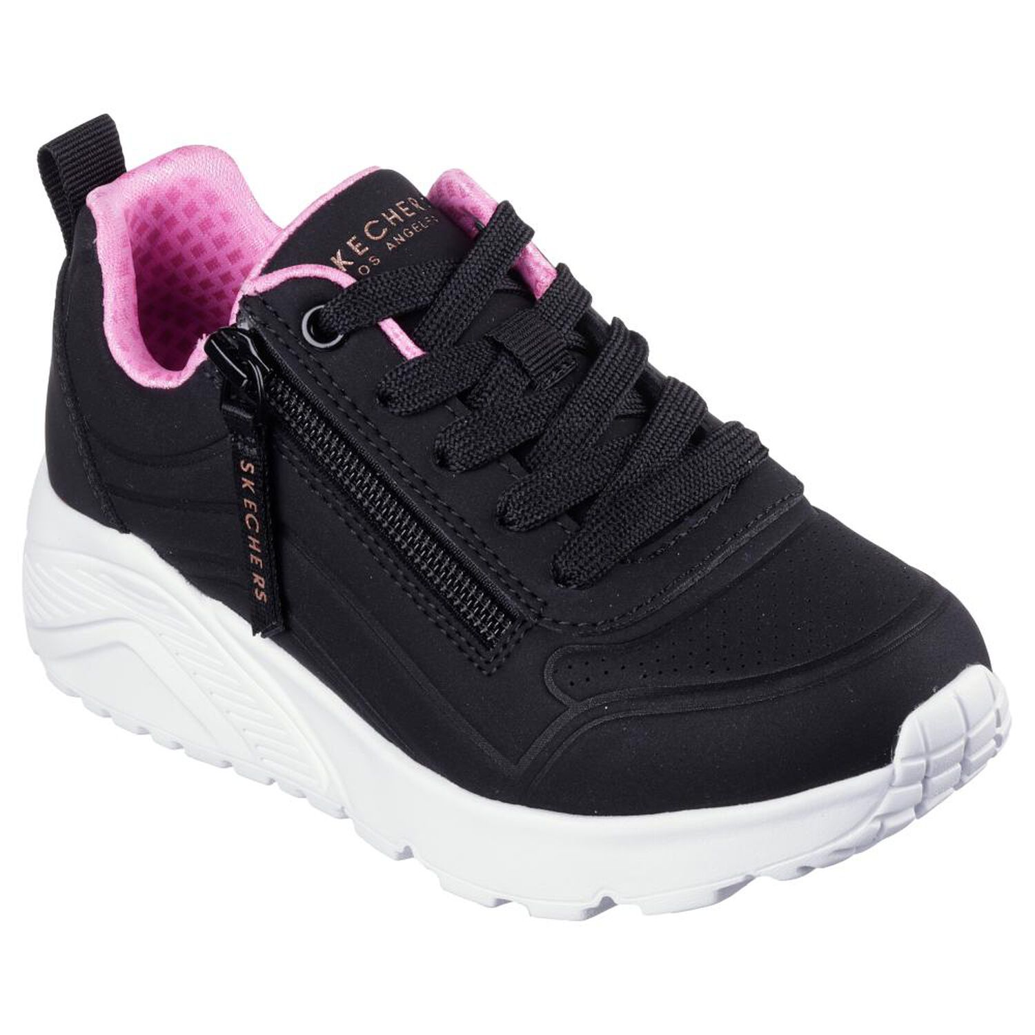 Zapatilla Infantil Ni&ntilde;a Skechers Uno Lite - Easy Zip Negro image number 0.0