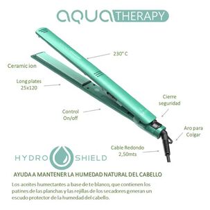 Plancha Alisador De Pelo Gama Elegance Aqua Therapy Hydro Verde 230c