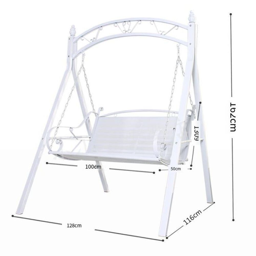 Silla Columpio Para Terraza 2 Personas 162x116x128cm Blanco image number 1.0