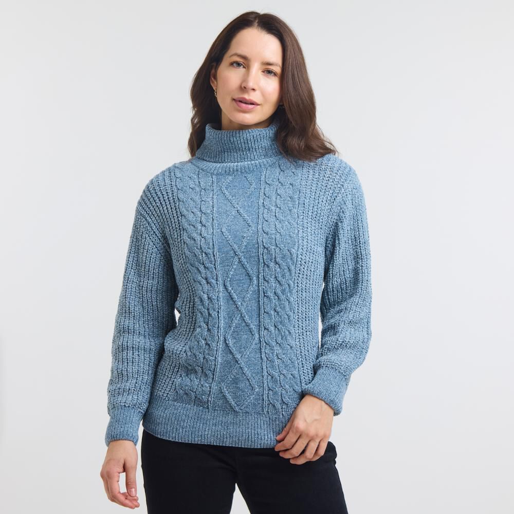 Sweater Trenzado Con Aplicación Lurex Cuello Alto Mujer Geeps image number 0.0