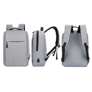 Mochila Para Notebook Con Puerto Usb 15" Gris Levo