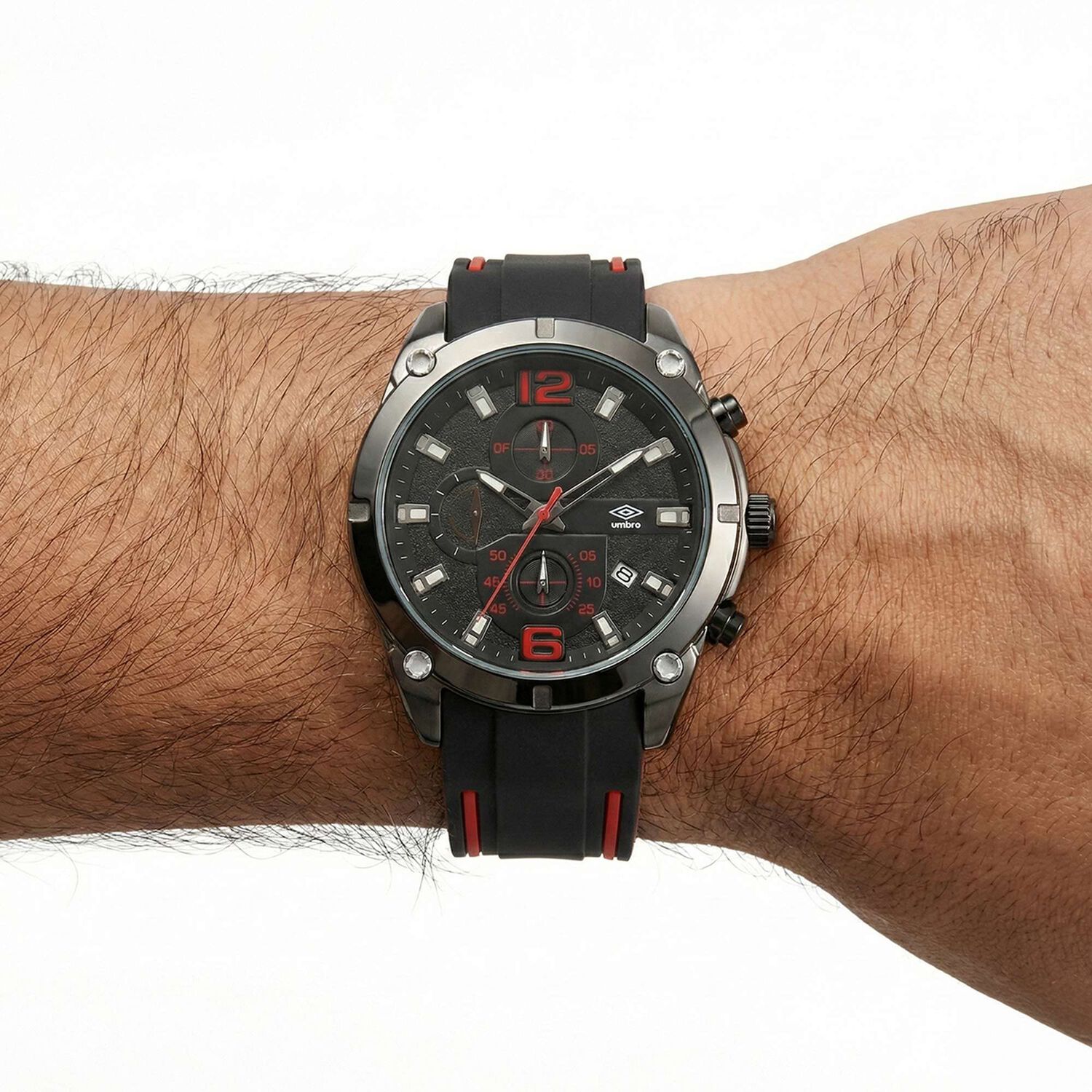 Reloj An&aacute;logo Hombre Umbro Plus Negro/rojo Umbp-1500-90 image number 4.0