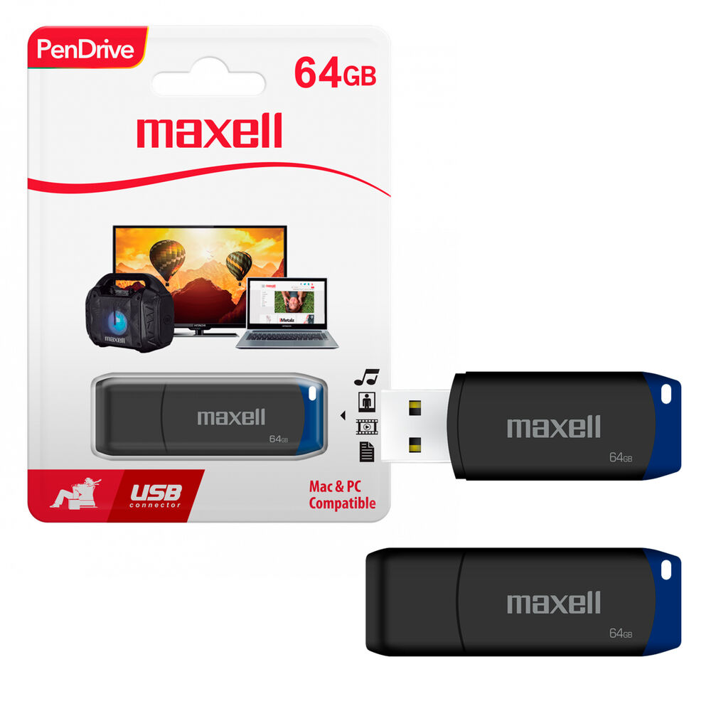 Pendrive Usb 64gb Maxell Usbpd-64 Compatible Windows Y Mac image number 0.0