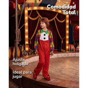 Disfraz Cosplay Payaso Buf&oacute;n Ni&ntilde;o Ni&ntilde;a Carnaval Adulto