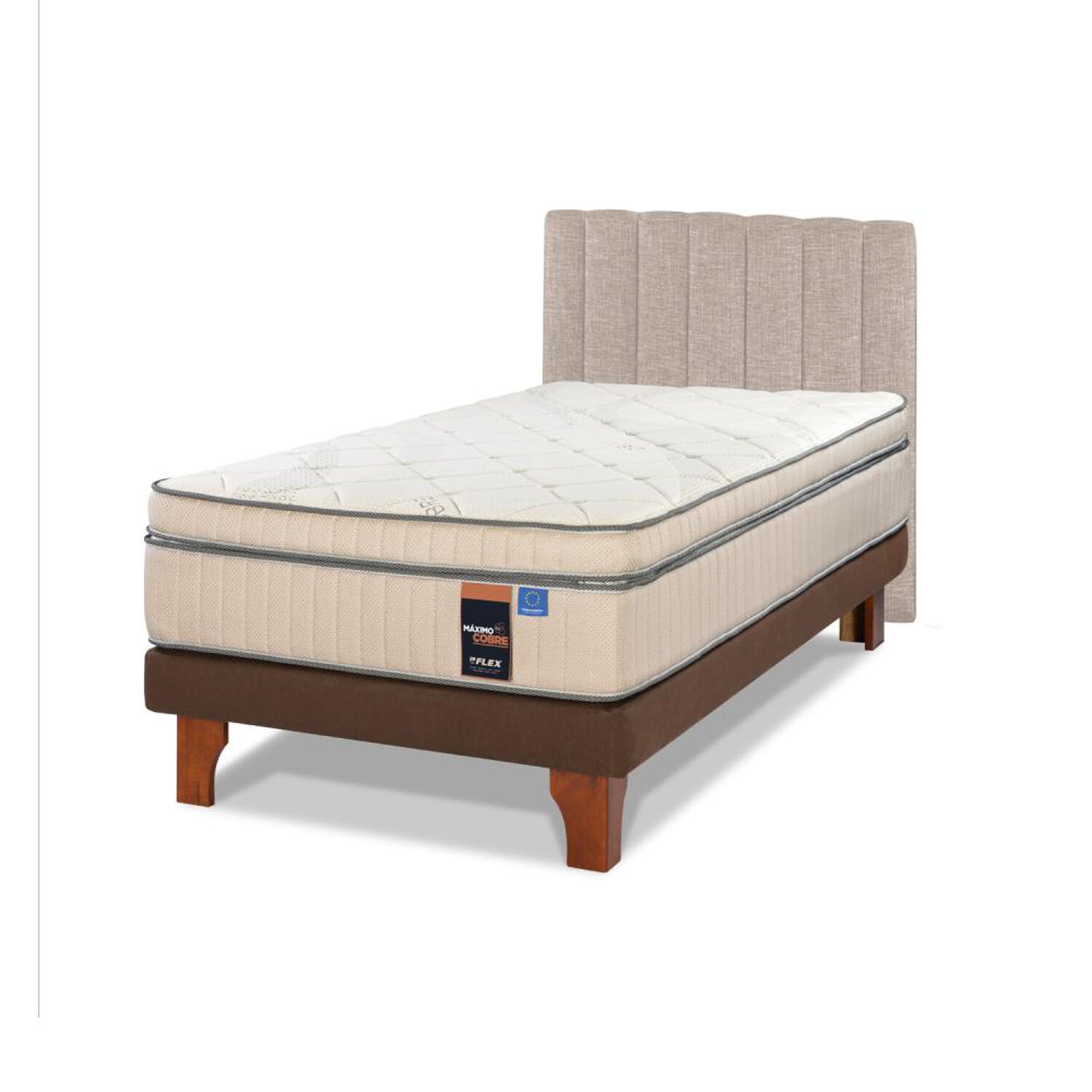 Cama Europea Flex Maximo Cobre / 1.5 Plazas / Base Normal + Set De Maderas image number 0.0