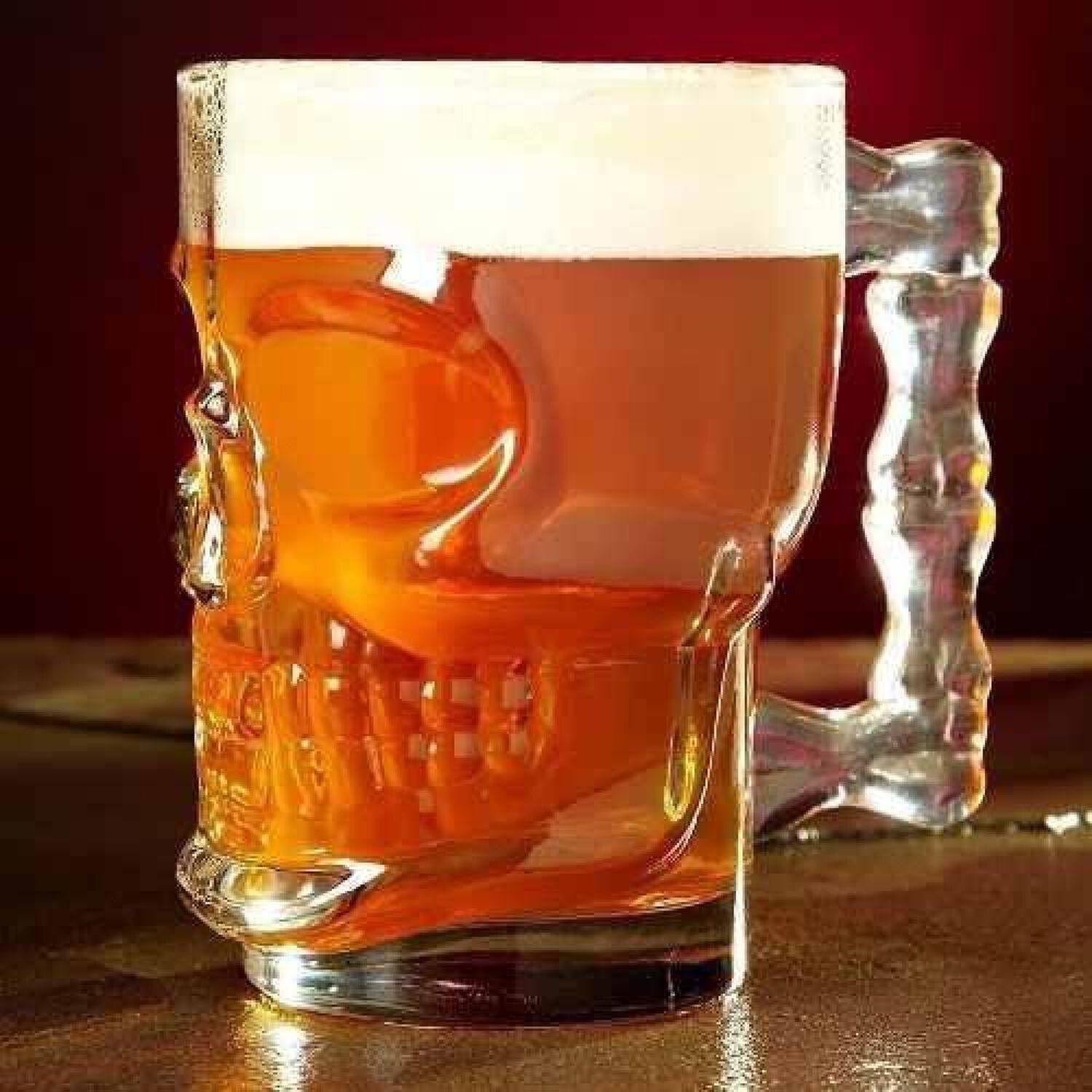 Set 2 Vaso Cervecero Calavera Shopero Chopero Vidrio 480cc image number 3.0